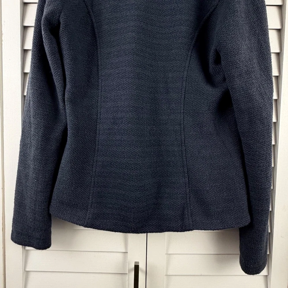 Mystree Textured‎ Zip Up Jacket Women XL Blue Shawl Collar Pocket Boucle